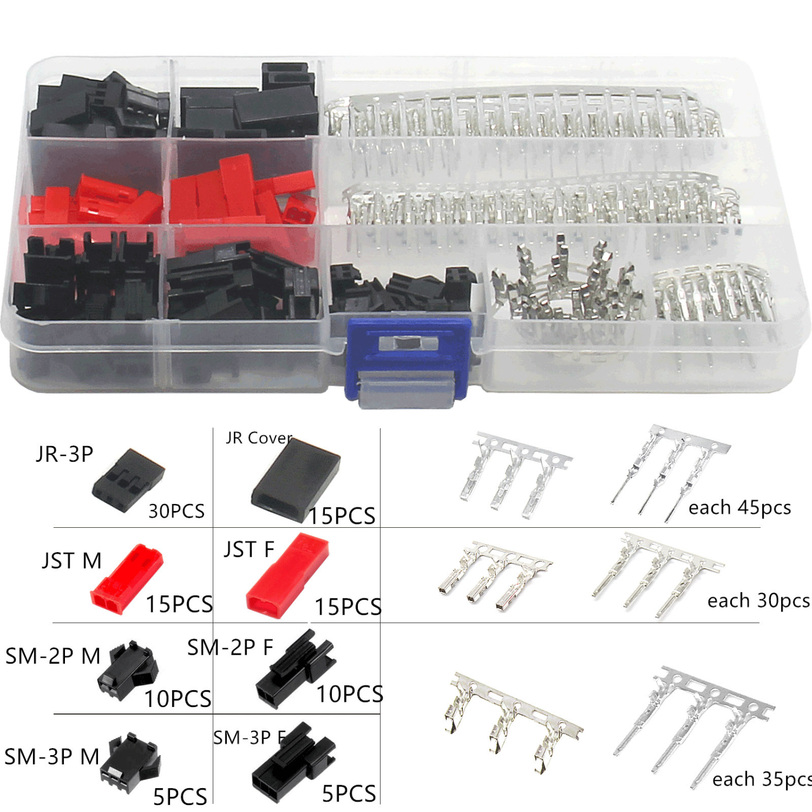Rc Hobby Wire - 105PCS Servo Plug Connector JR-3P JR
