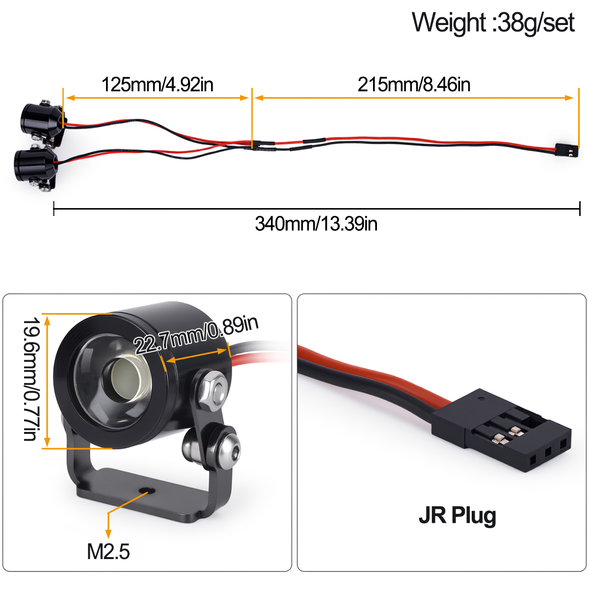 RC Car LED Light Headlight Spo - Rc Hobby Wire recension och pris
