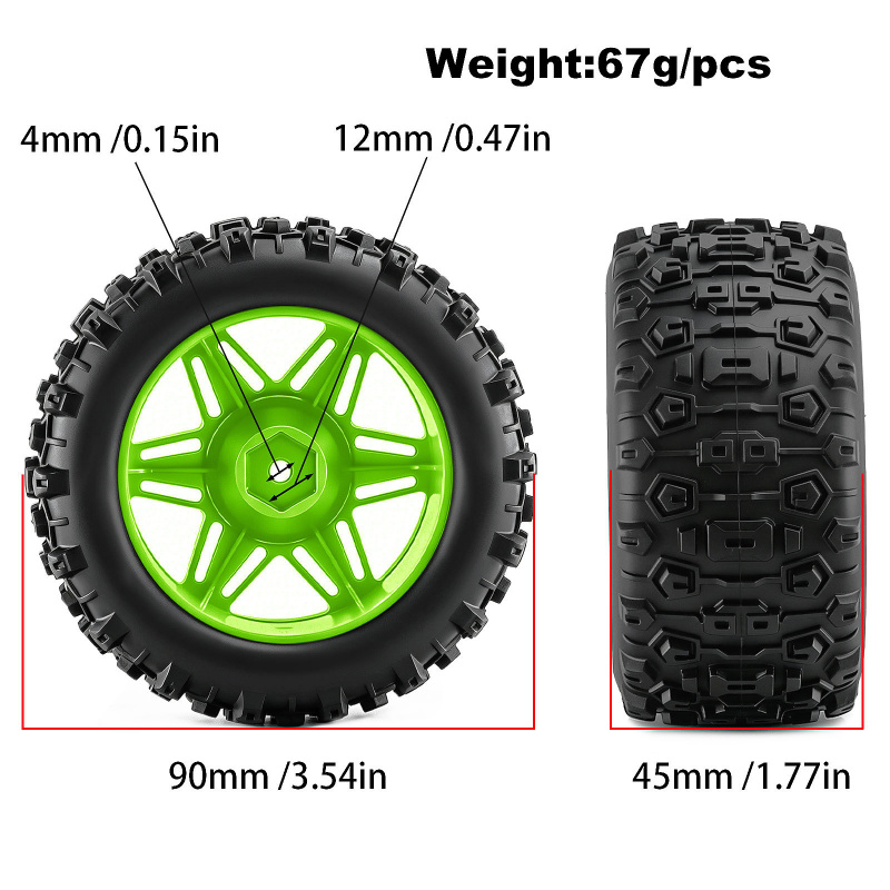 4PCS RC Monster Truck Wheels T - Rc Truck Monster recension och pris