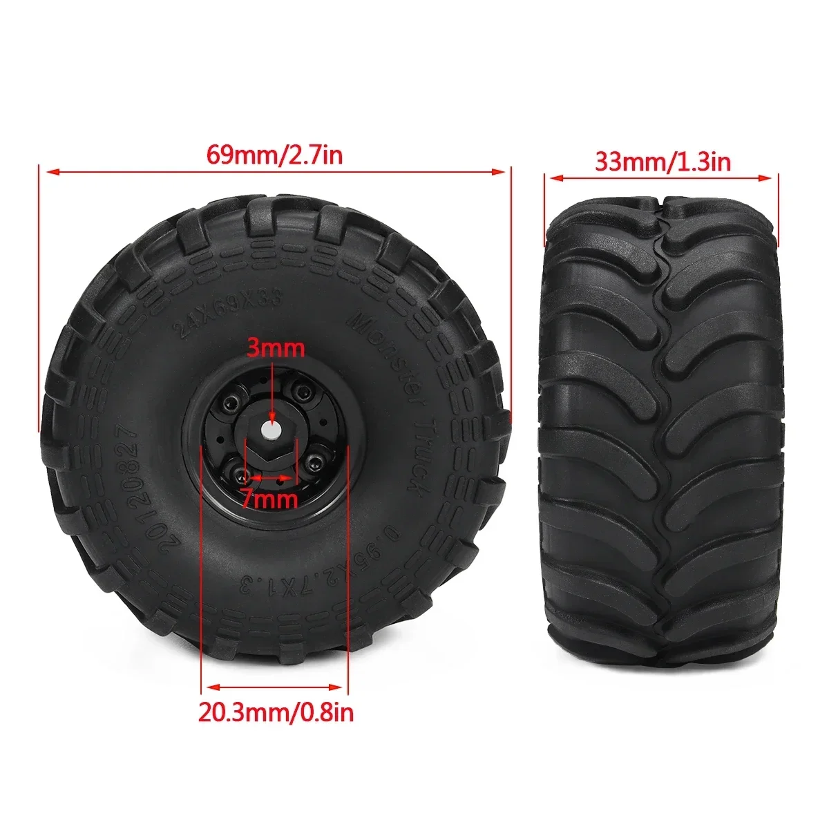 4pcs Monster Truck Tires with  - Rc Truck Monster recension och pris